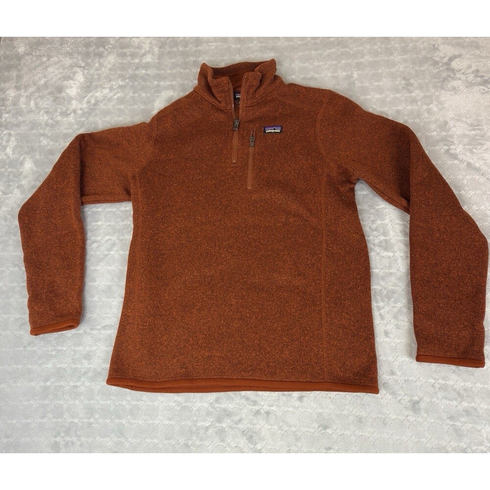 Patagonia Better Sweater Size XXL 1/4 Zip Burnished Red Pullover Youth Pocket - Picture 2 of 13
